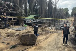 Foto : Pasca Tragedi Kebakaran Hebat Aktifitas Illegal Drilling di Keluang, Muba